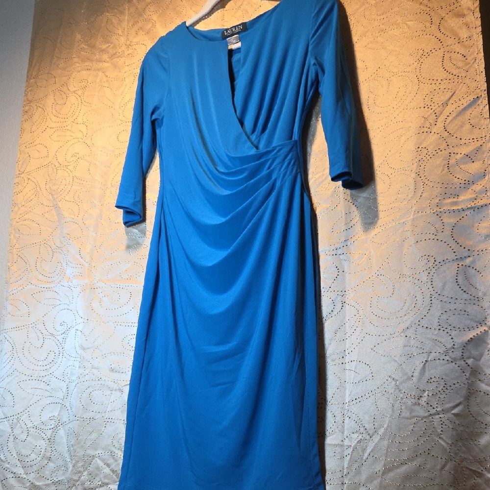 LAUREN,RALPH LAUREN Vibrant Blue Long Sleeve Dress Sz 4. - Picture 1 of 6